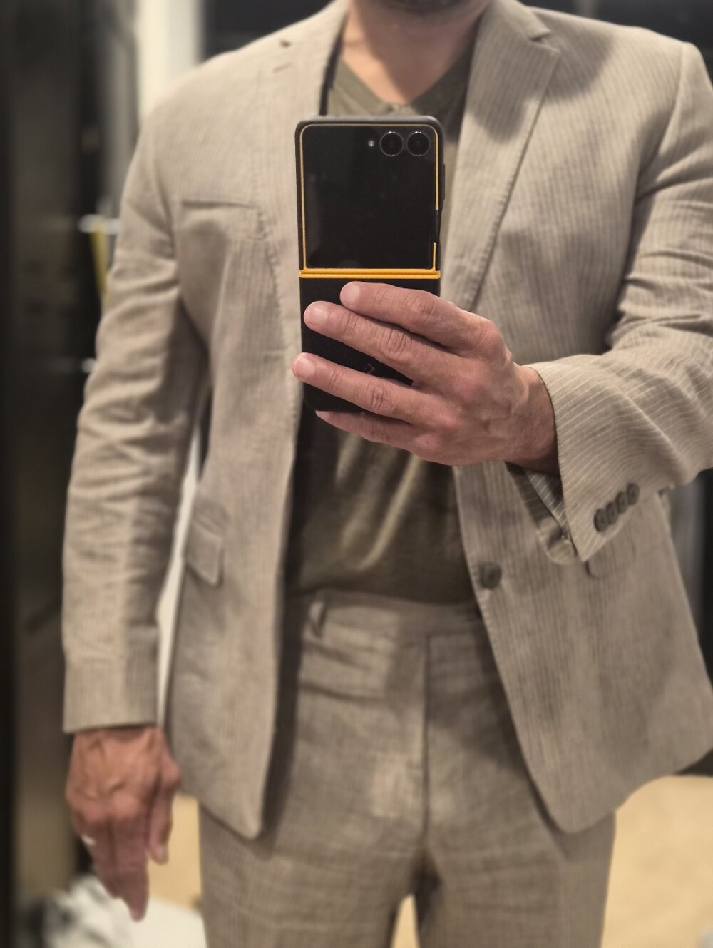Men's Calvin Klein 100% Linen Light Gray Suit